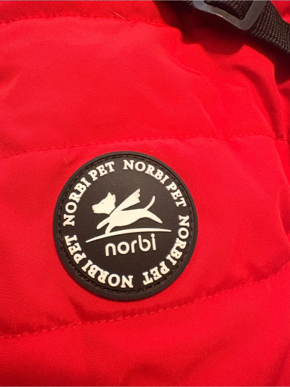 Red Insulated Dog Coat with Built-In Harness